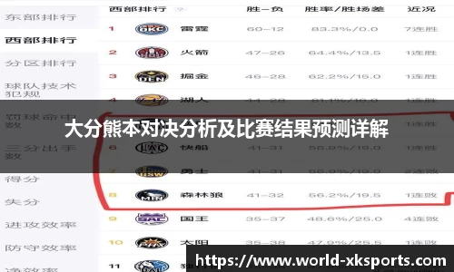 大分熊本对决分析及比赛结果预测详解